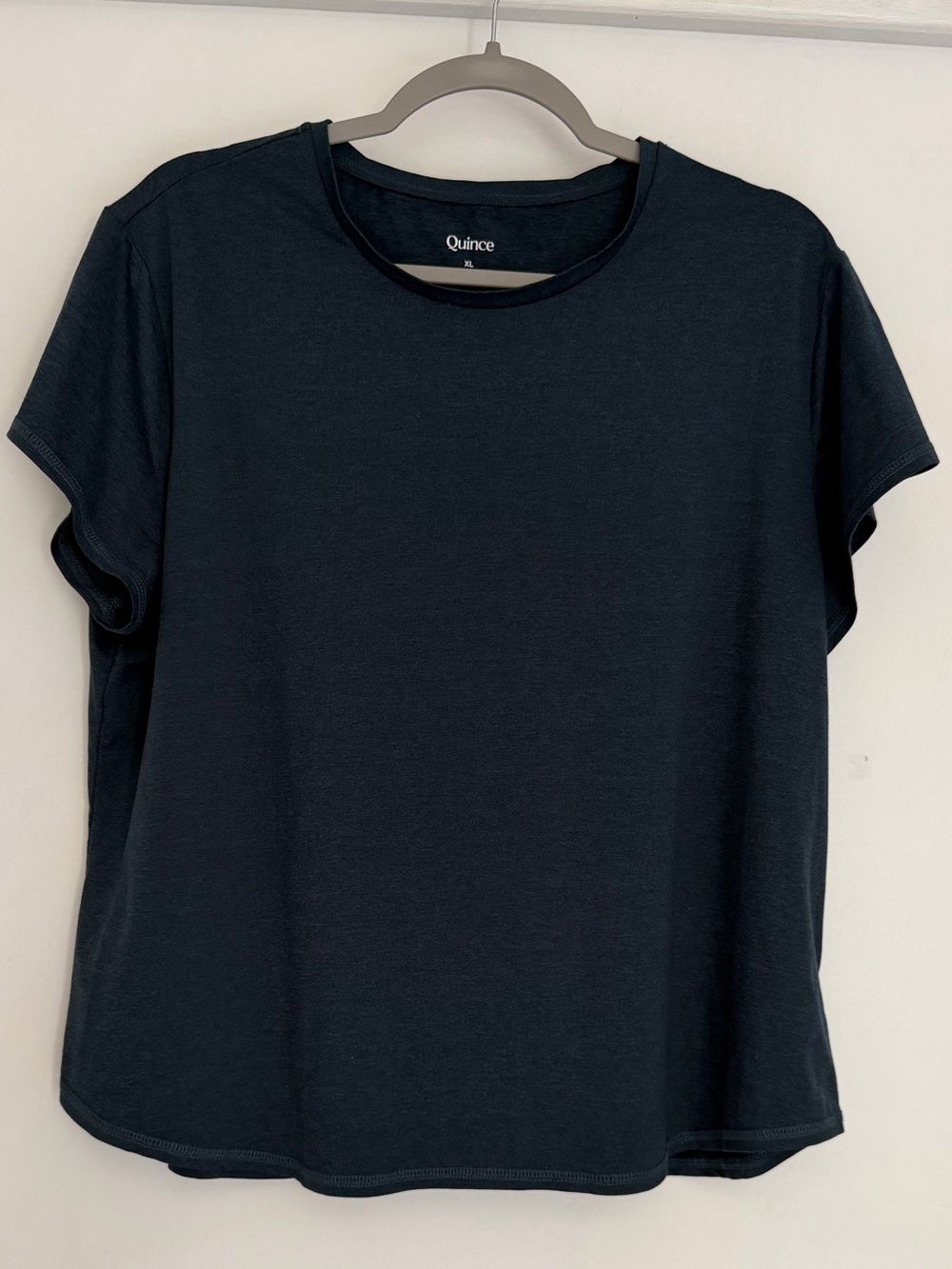 Quince Flowknit Breeze Navy Blue Short Sleeve Performance Tee Shirt